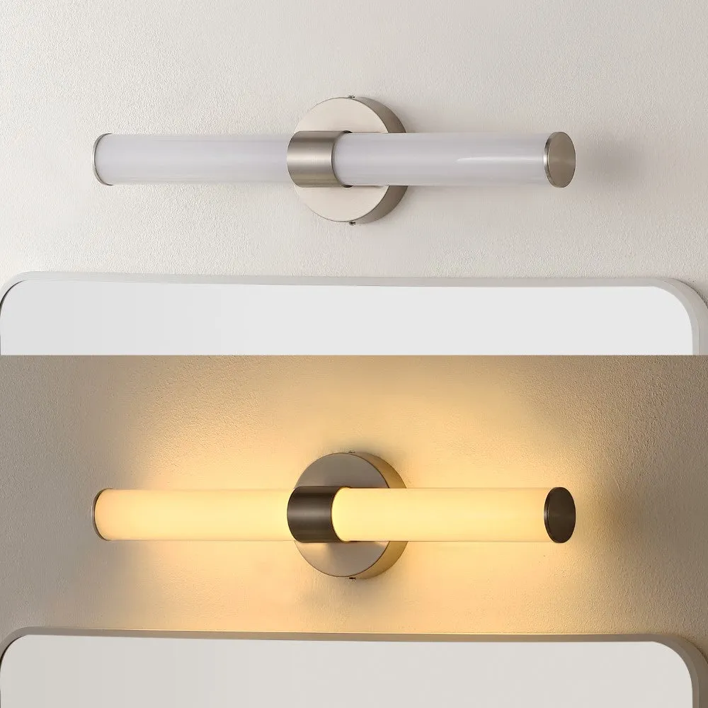 Chrome Industrial Mid-Century Iron Integrated LED Vanity Light