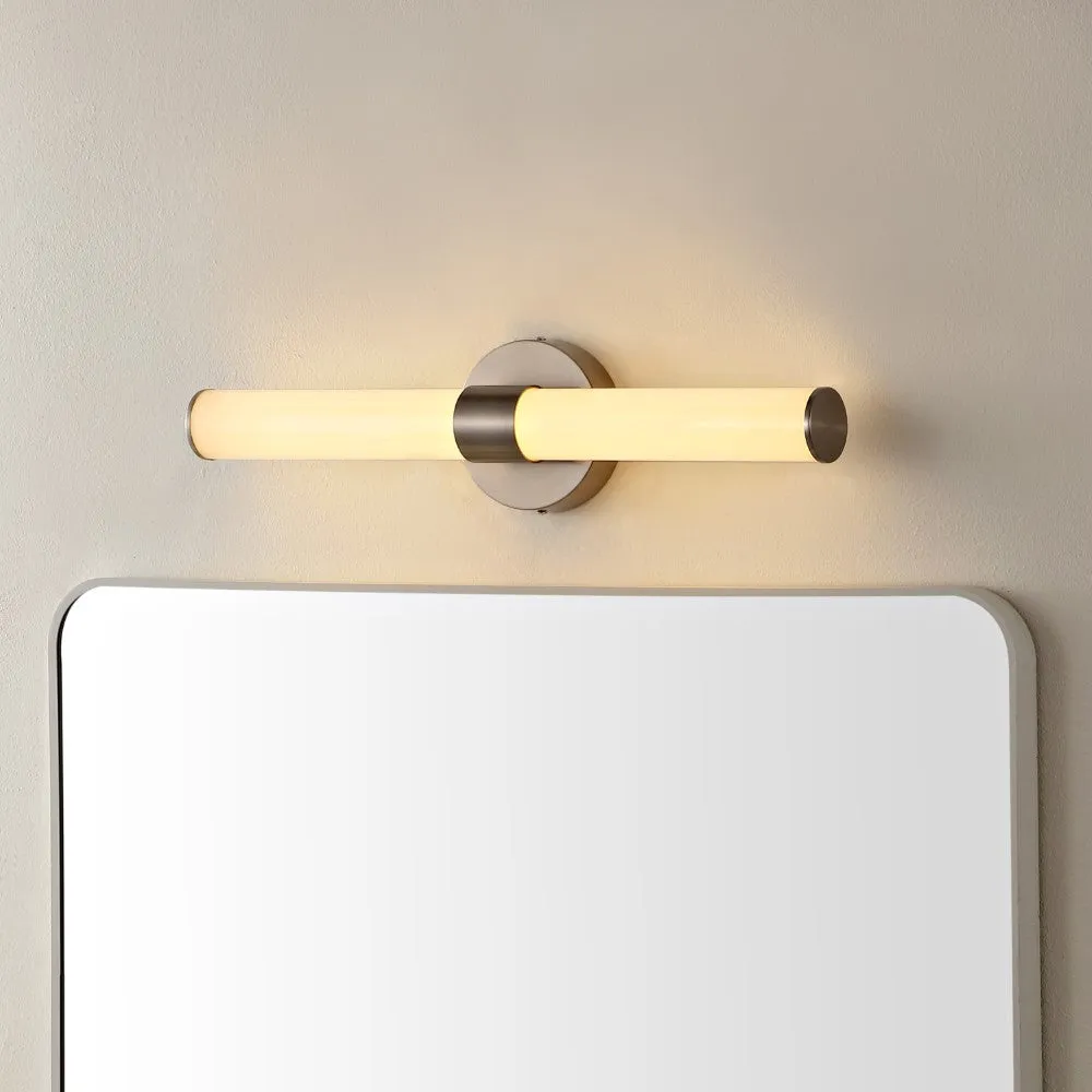 Chrome Industrial Mid-Century Iron Integrated LED Vanity Light