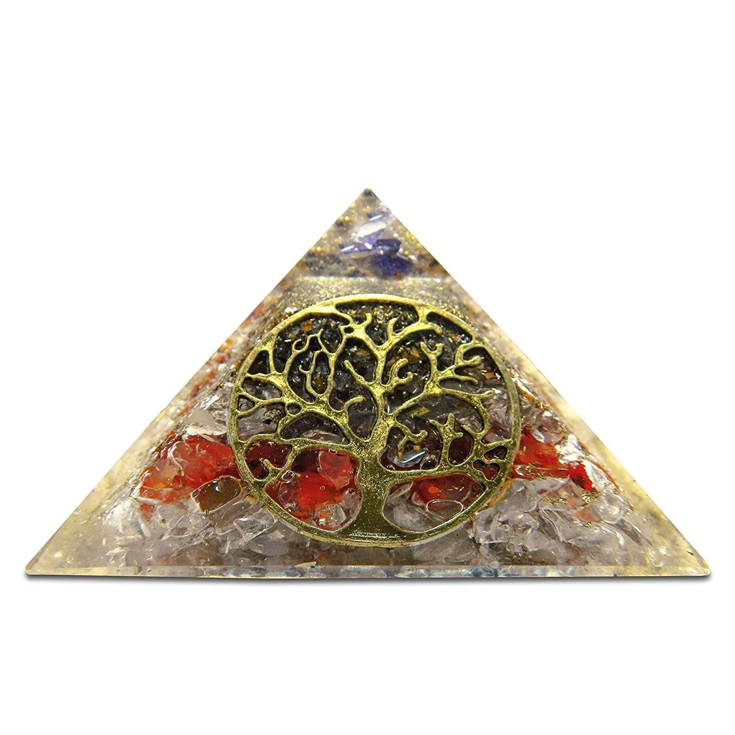 Clear Rose Quartz Amethyst Orgone Pyramid Reiki Chakra Aura Balancing