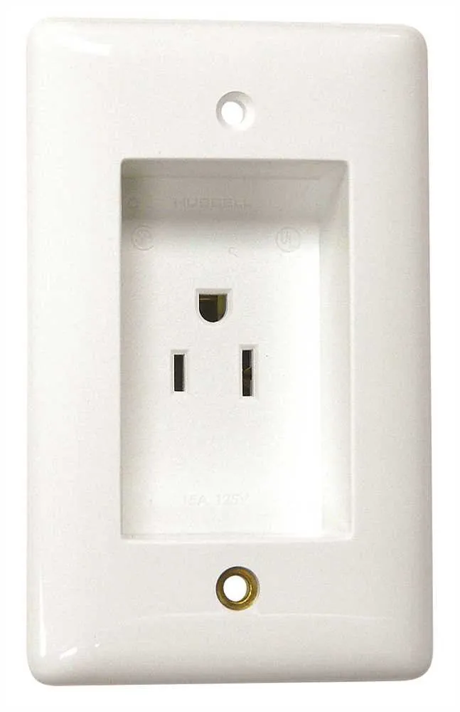 Clock Tv Receptacle Tamper Proof 15 Amps White