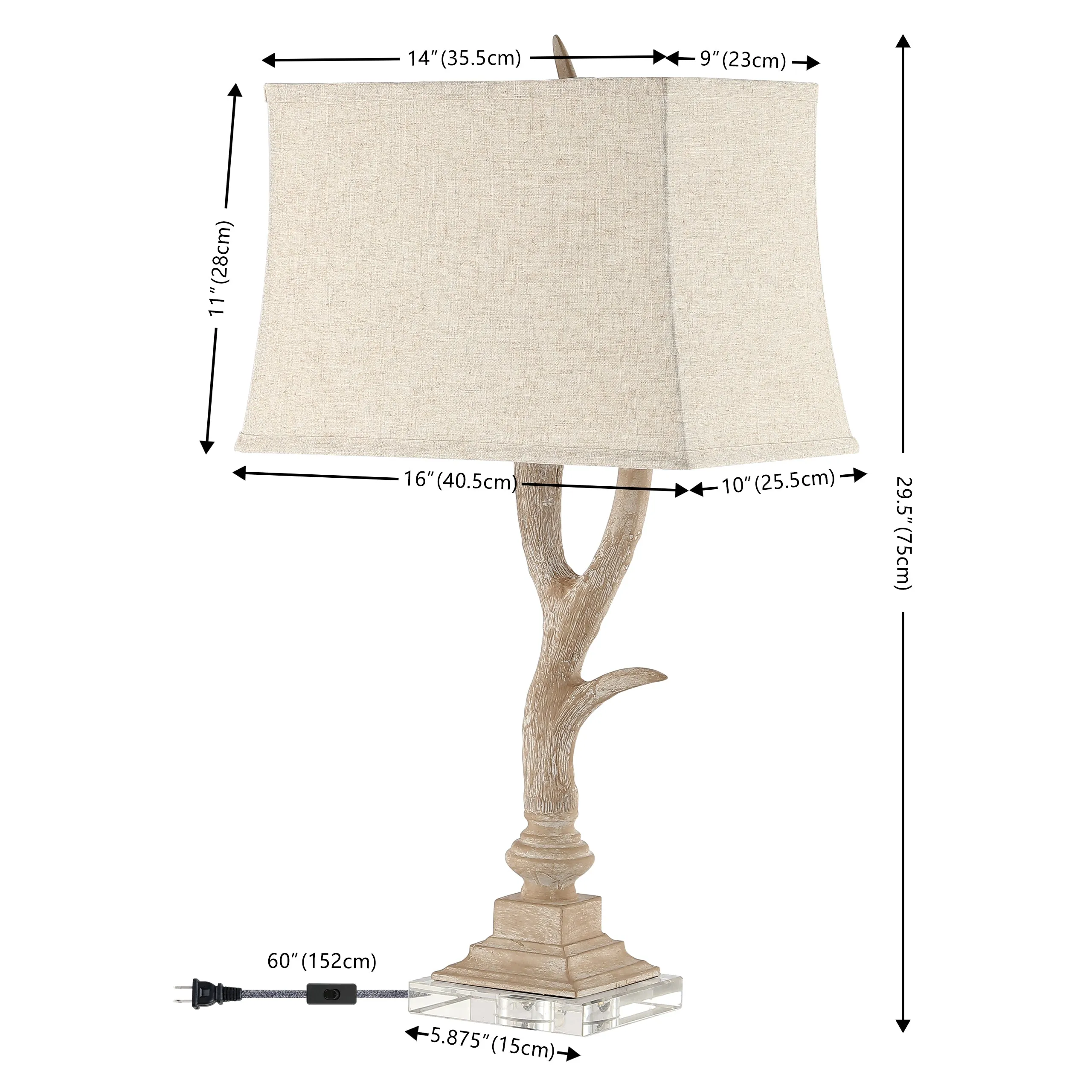 Colorado 29.5" Rustic Resin/Crystal LED Table Lamp