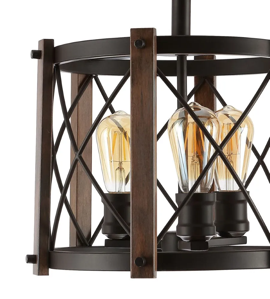 Converse 14" 3-Light Iron Rustic Farmhouse LED Flush Mount