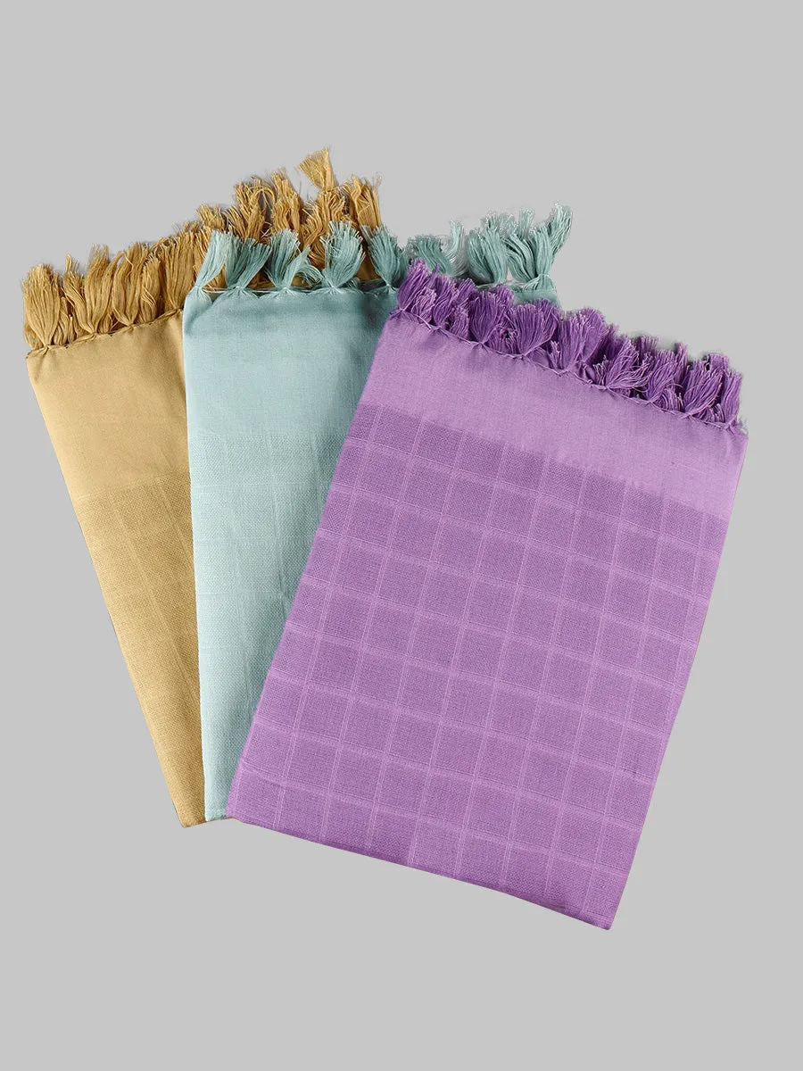 Cotton Checked Bath Towel Sweety Colour