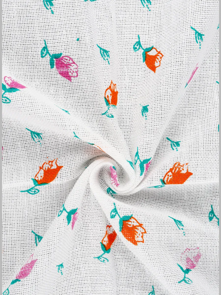 Cotton White Print Bath Towel NO 4092 (3 PCs Pack)