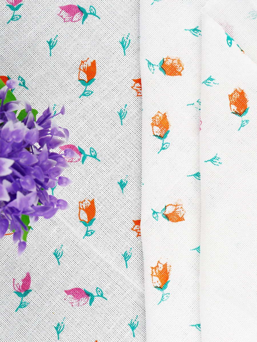 Cotton White Print Bath Towel NO 4092 (3 PCs Pack)