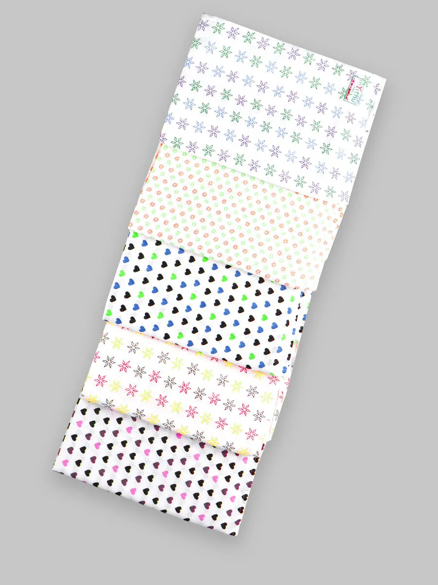 Cotton White Printed Bath Towel (3 PCs Pack)