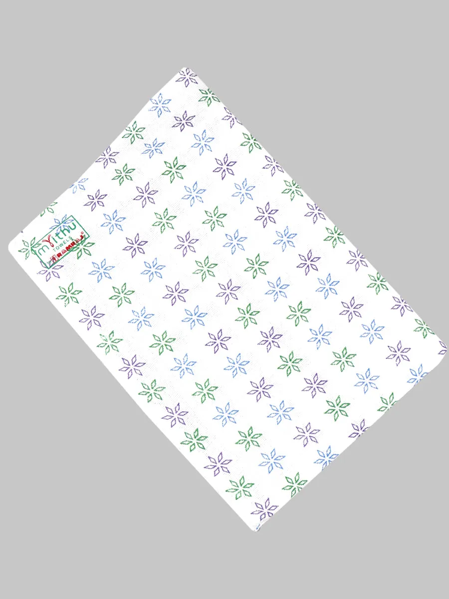 Cotton White Printed Bath Towel (3 PCs Pack)