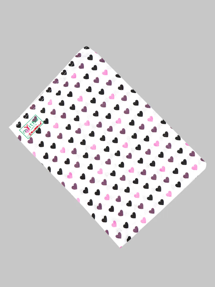 Cotton White Printed Bath Towel (3 PCs Pack)