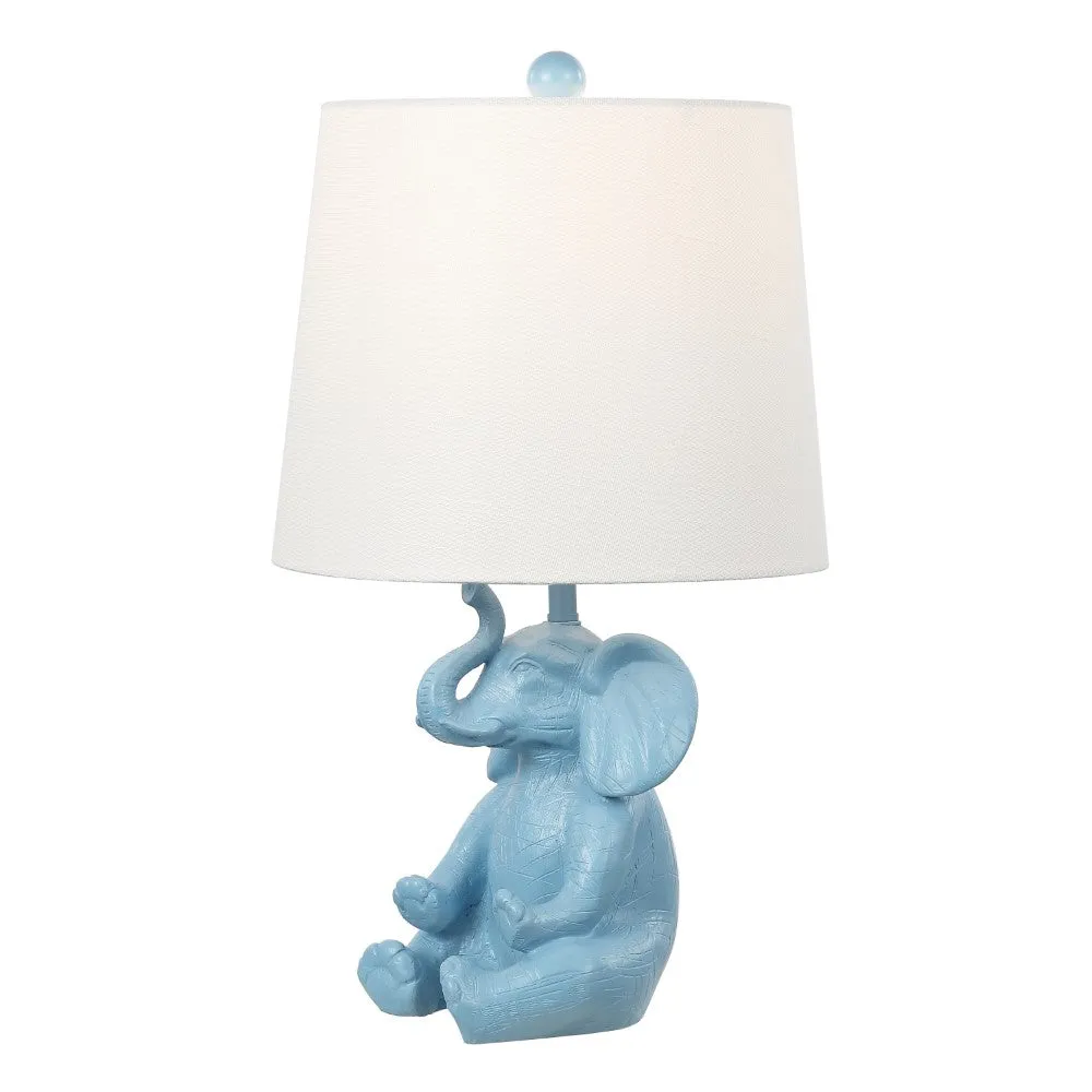 Crestview 21" Modern Shabby Chic Resin/Iron Happy Elephant LED Kids' Table Lamp with Phone Stand
