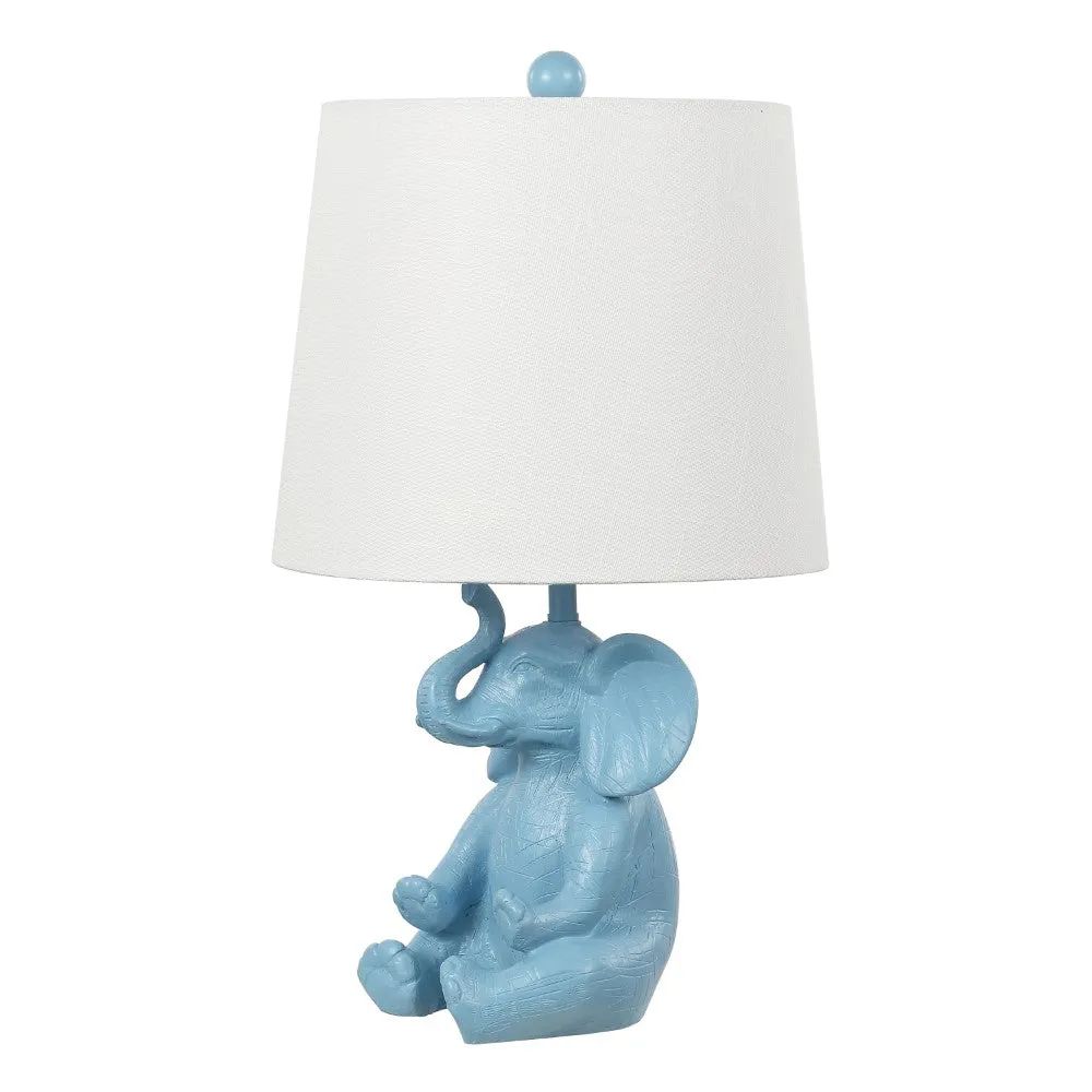 Crestview 21" Modern Shabby Chic Resin/Iron Happy Elephant LED Kids' Table Lamp with Phone Stand