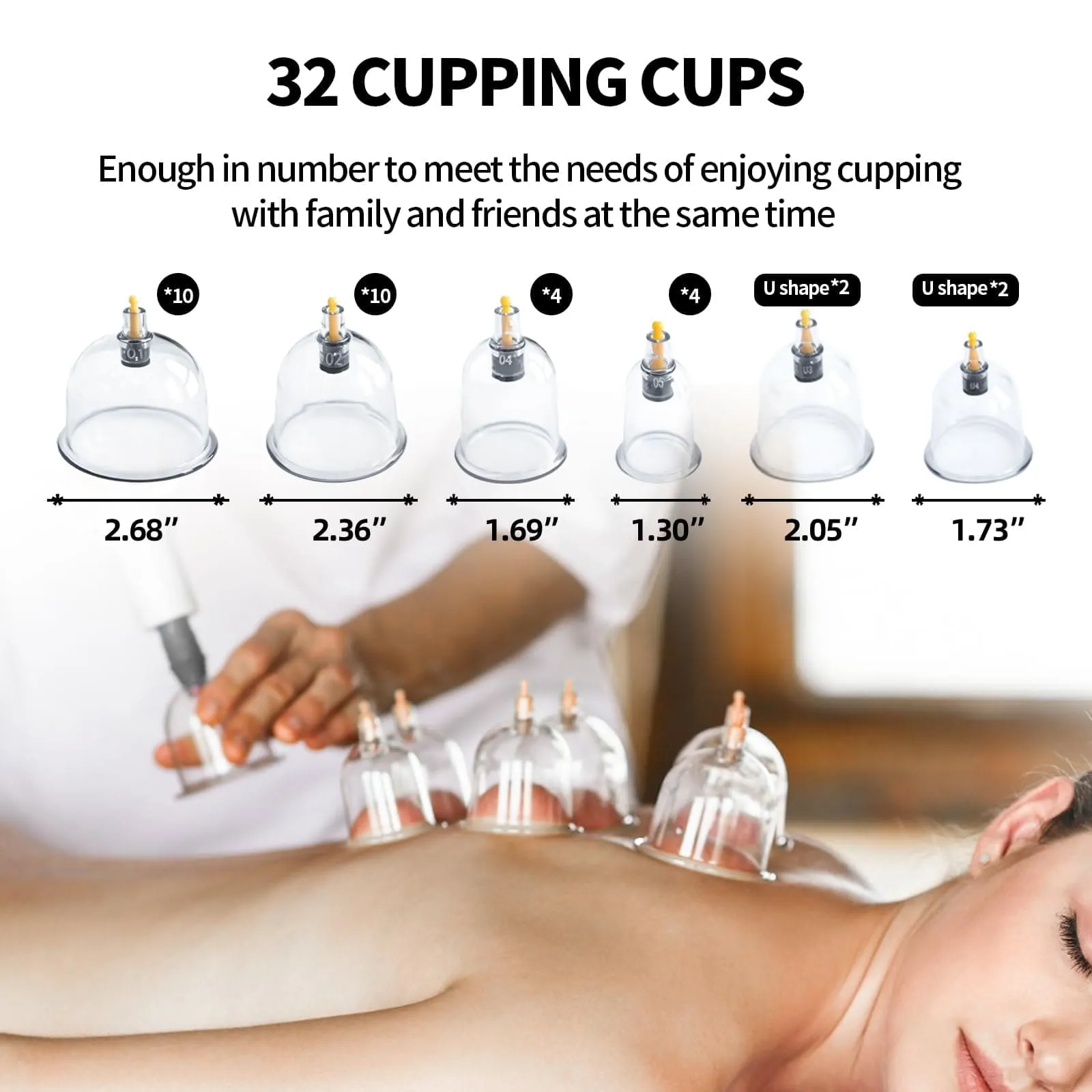 Cupluw Cupping Kit for Massage Therapy - 32 Cups Professional Chinese Cupping Set with Magnetics, Vacuum Cupping Therapy Set for Cellulite Reduction Muscle Pain Relief with Manual Pump