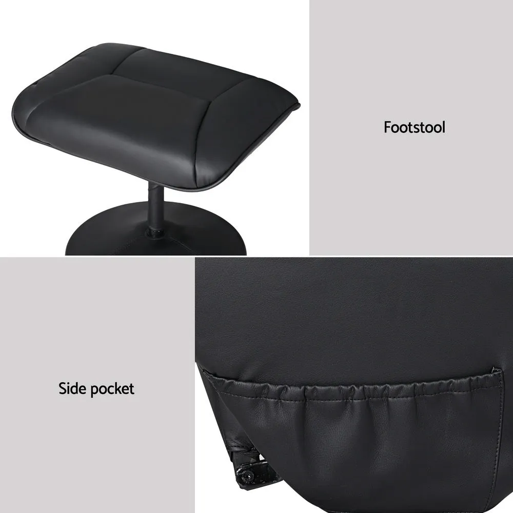 Daedalus Recliner Chair Ottoman Heated Massage - Black