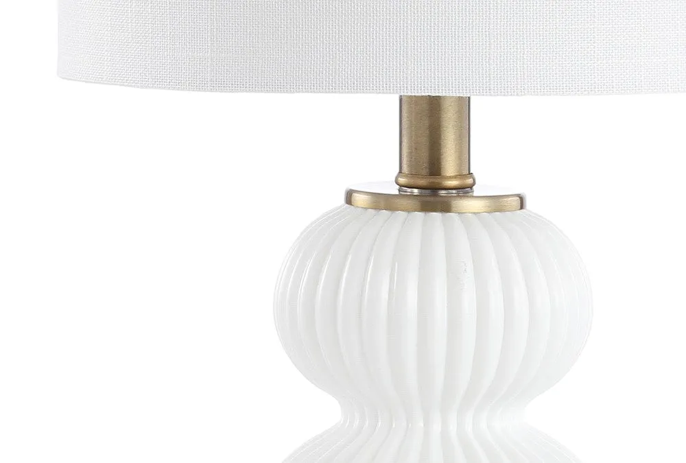 Daisy 20" Ribbed Metal/Glass LED Table Lamp