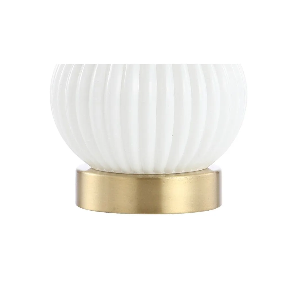 Daisy 20" Ribbed Metal/Glass LED Table Lamp