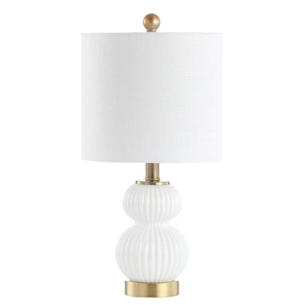 Daisy 20" Ribbed Metal/Glass LED Table Lamp