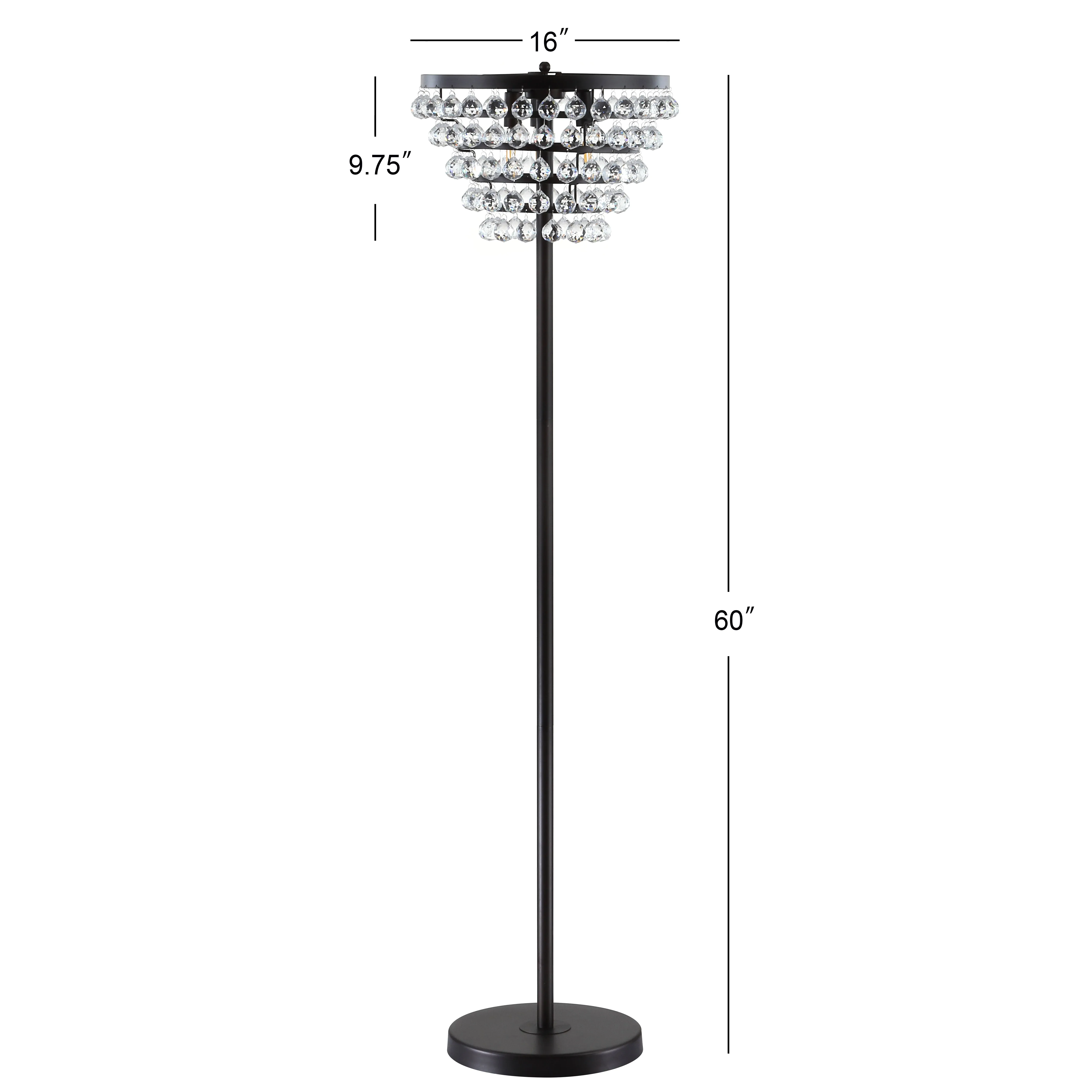Dallas 60" Crystal/Metal LED Floor Lamp