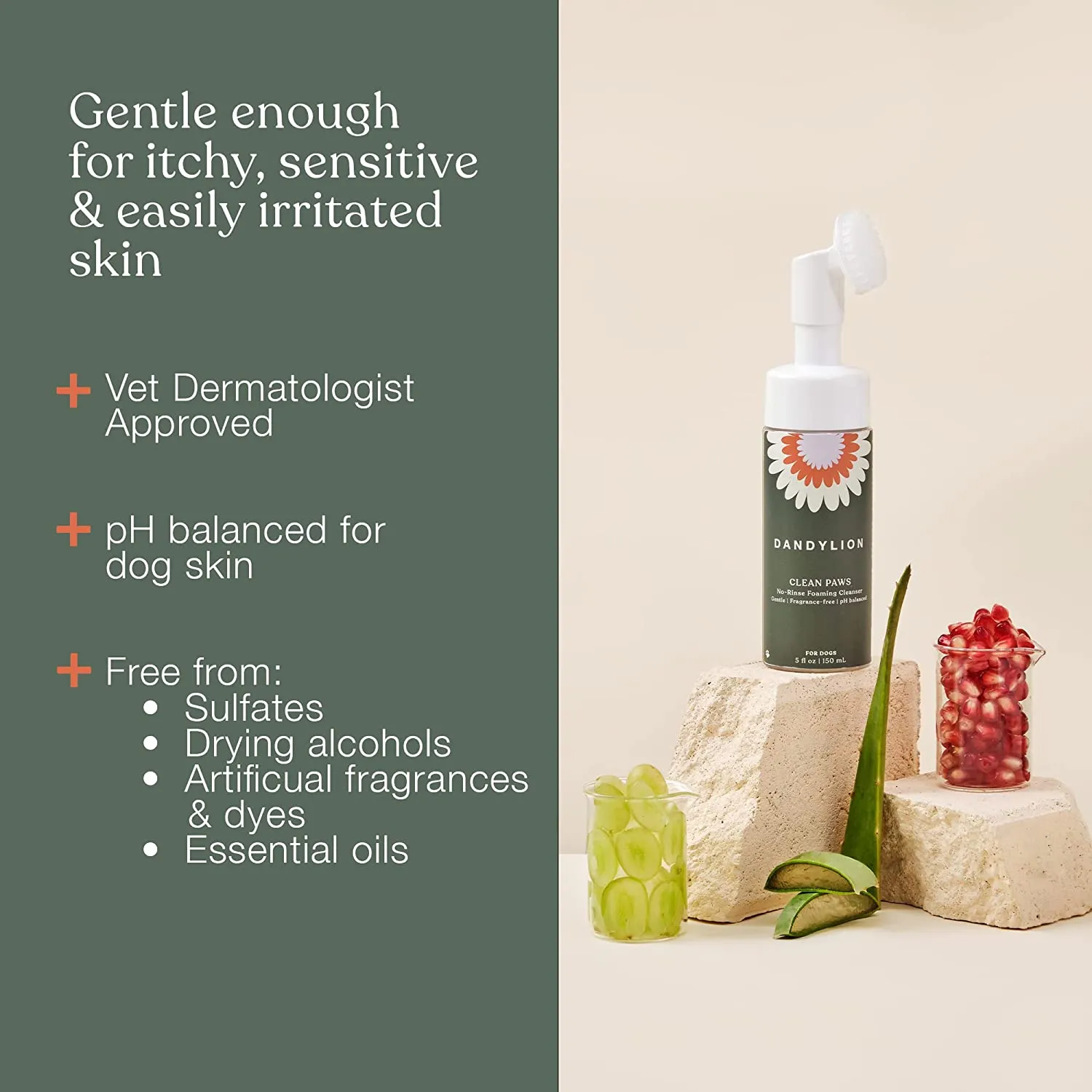 dandylion clean paws - no rinse foaming cleanser