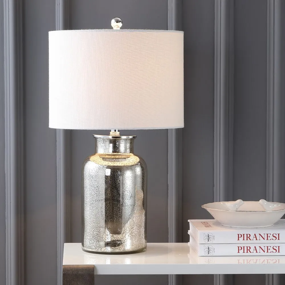 Dax 24.5" Trellis Pattern Glass LED Table Lamp