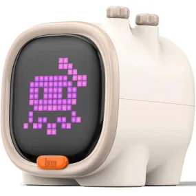 Divoom Timoo Bluetooth Speaker LED Pixel Display Alarm Clock White Ivory