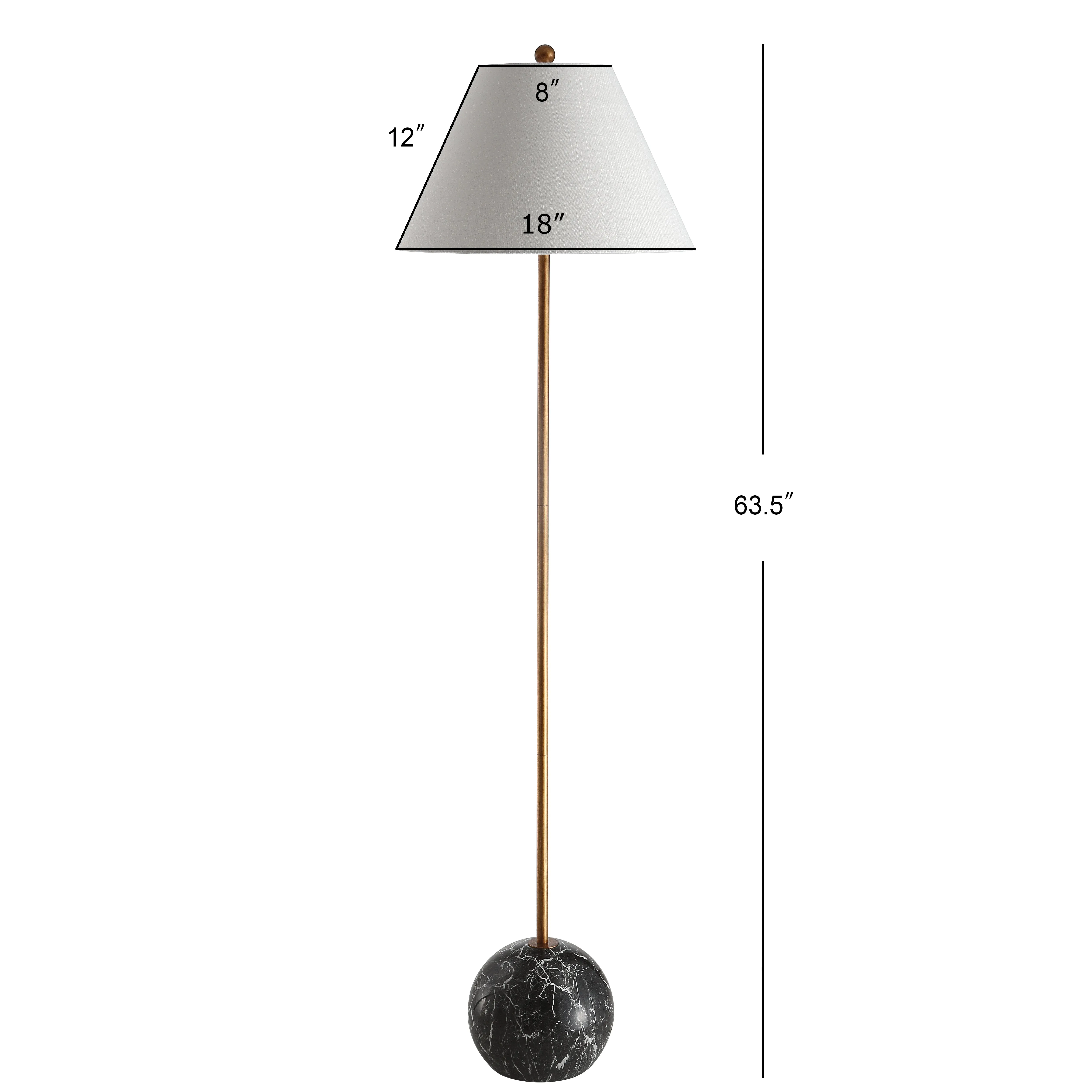 Downing 63.5" Minimalist Resin/Metal LED Floor Lamp