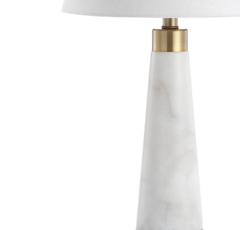 Doyle 26.5" Marble/Iron Gold Modern Column LED Table Lamp