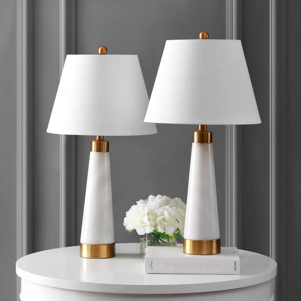 Doyle 26.5" Marble/Iron Gold Modern Column LED Table Lamp