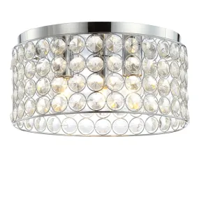 Elegant 15" Crystal/Metal LED Flush Mount