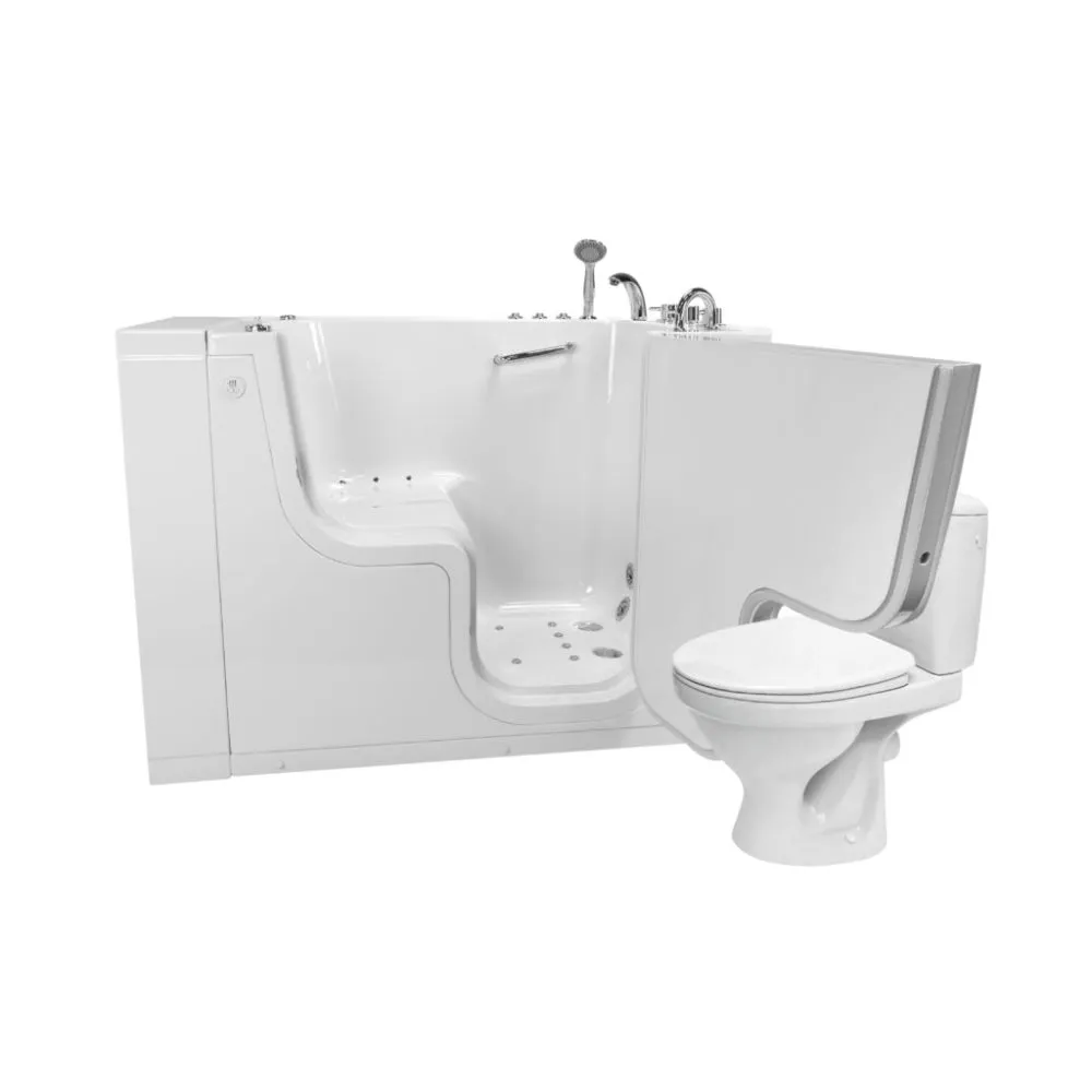 Ella's Bubble Transfer 26 – Outward Swing Door Wheelchair Accessible Acrylic Walk-In Bathtub with 2″ Dual Drain (26″W x 52″L)