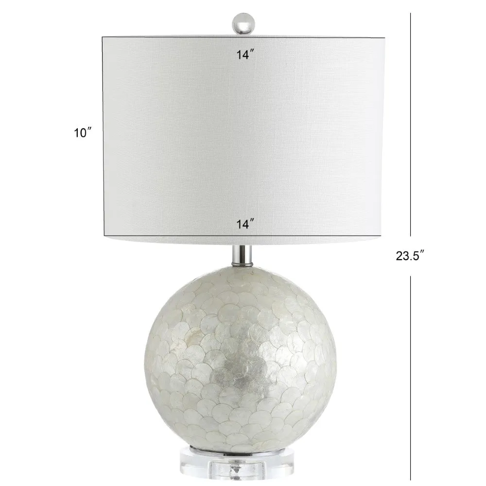 Evalyn 23.5" Capiz Seashell Sphere LED Table Lamp