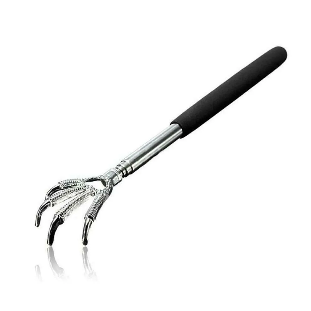 Extendable Back Scratcher Metal Telescopic Eagle Claw Portable Black Massager UK