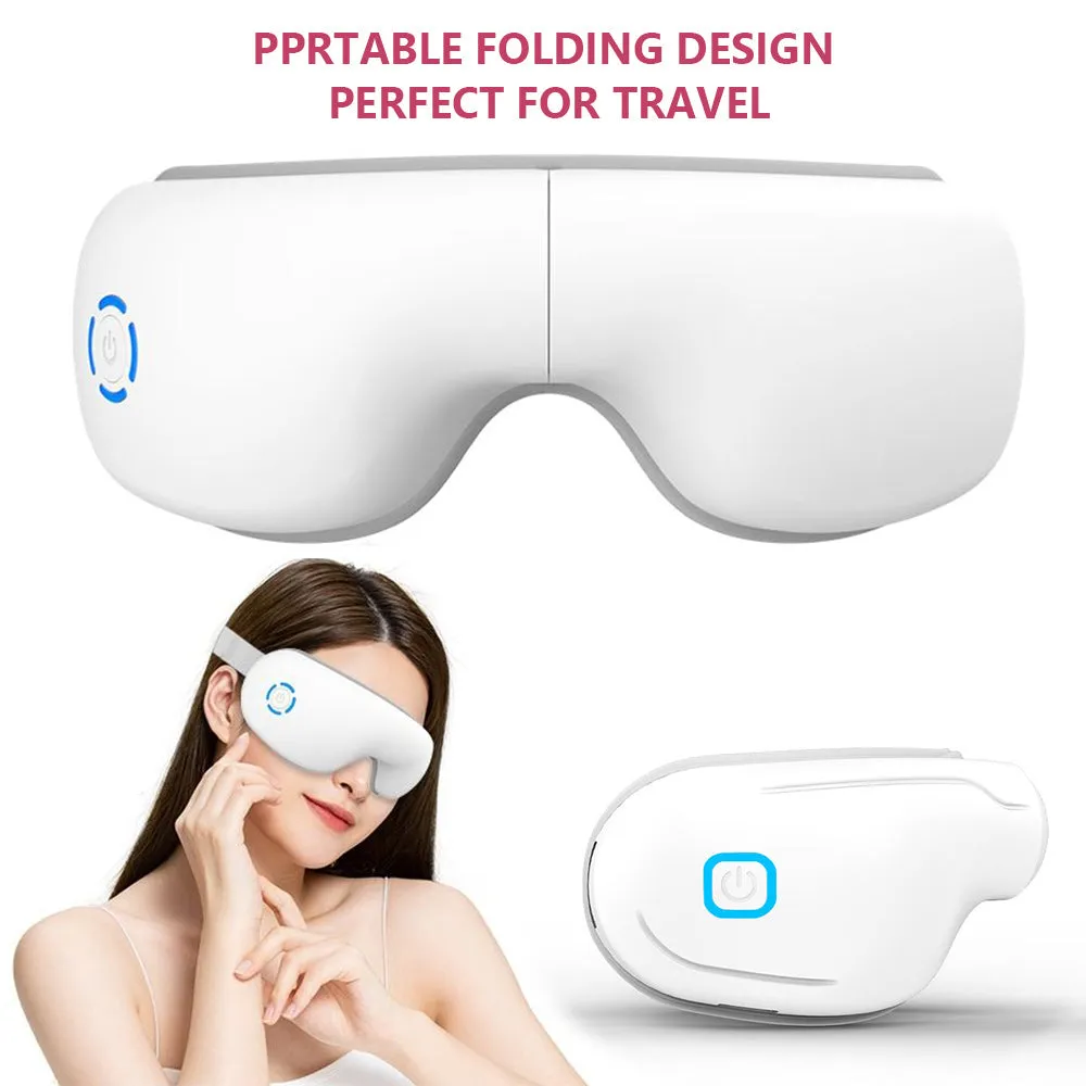 Eye Massager with Heat & Compression, Relax and Reduce Eye Strain Dark Circles Eye Bags Dry Eye Improve Sleep