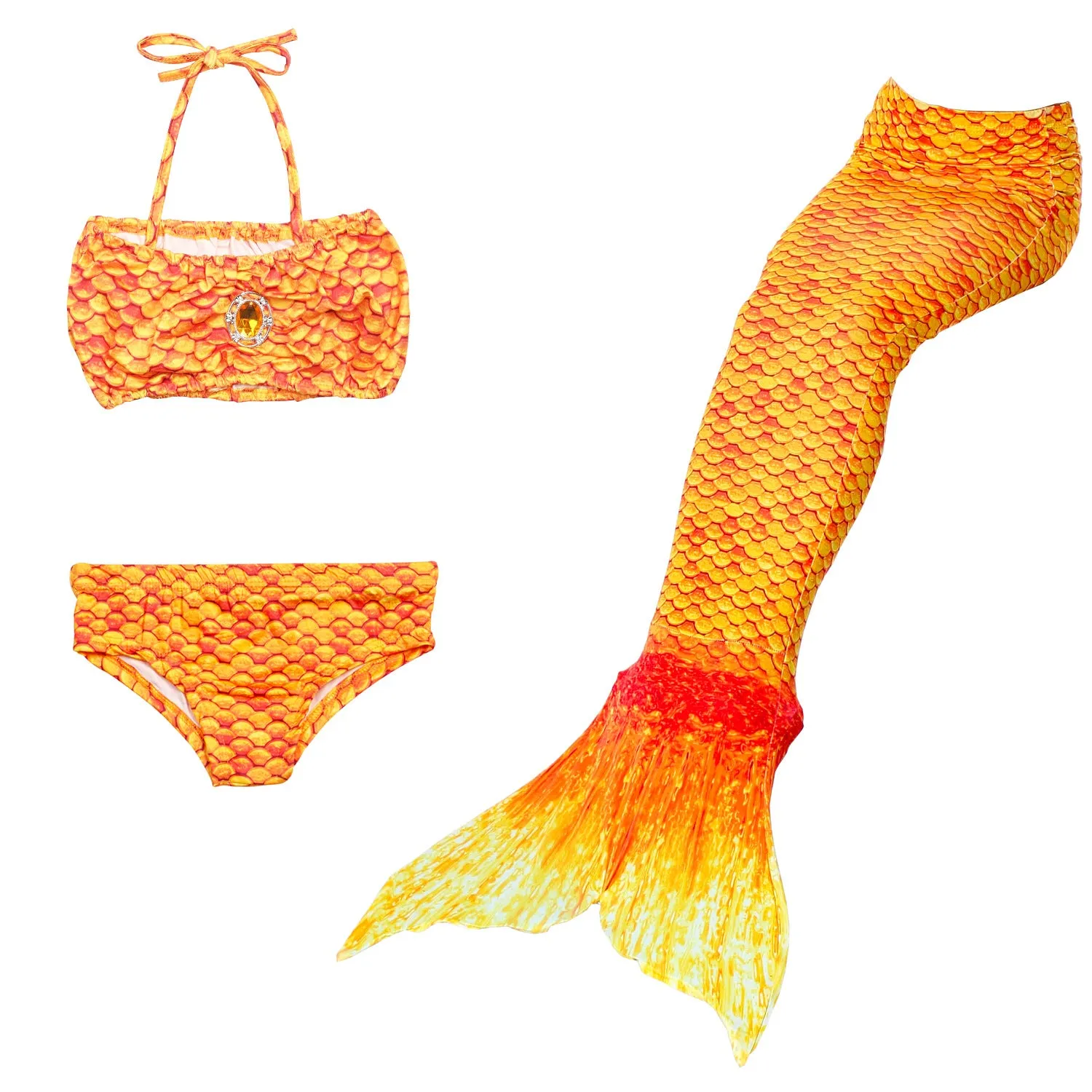 Fancydresswale Mermaid swimming costume bikini for Girls- Orange
