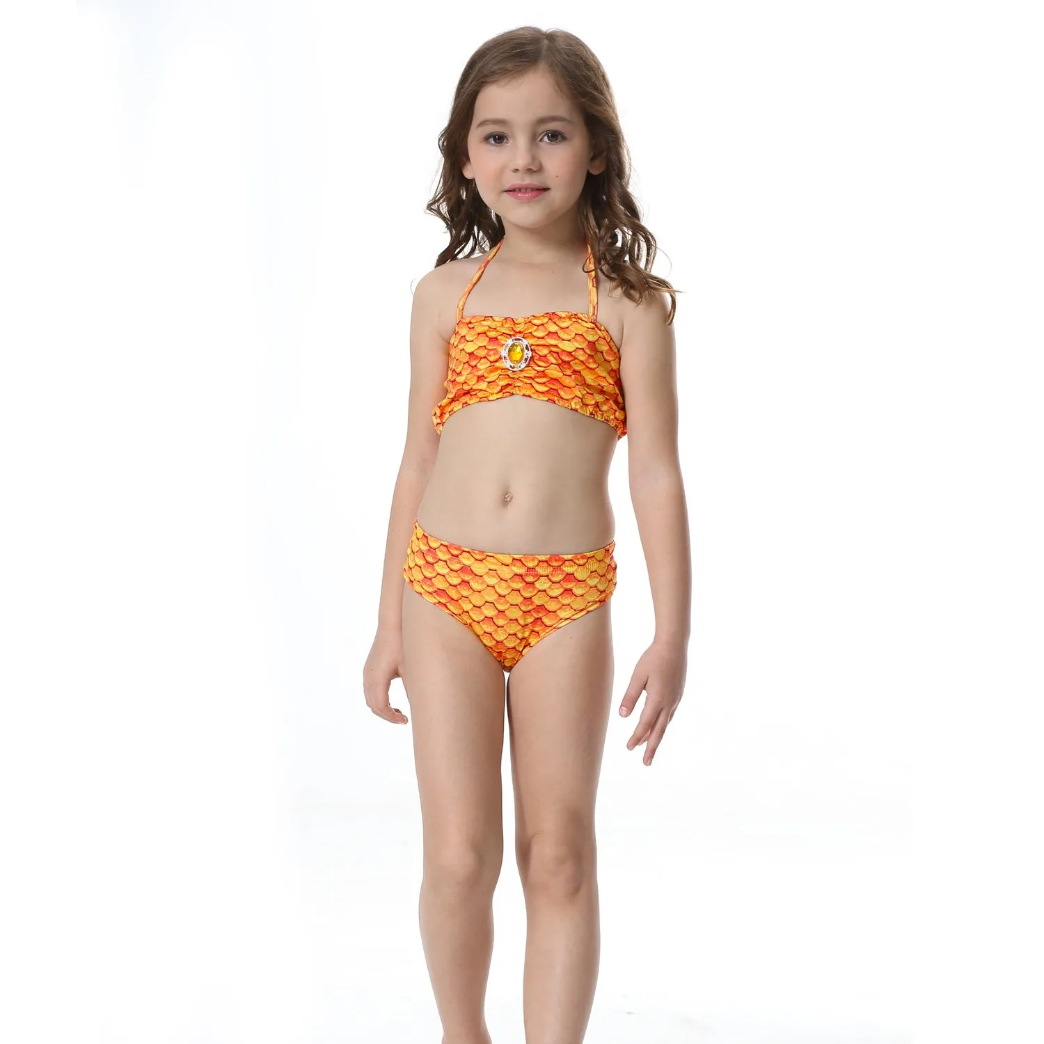 Fancydresswale Mermaid swimming costume bikini for Girls- Orange