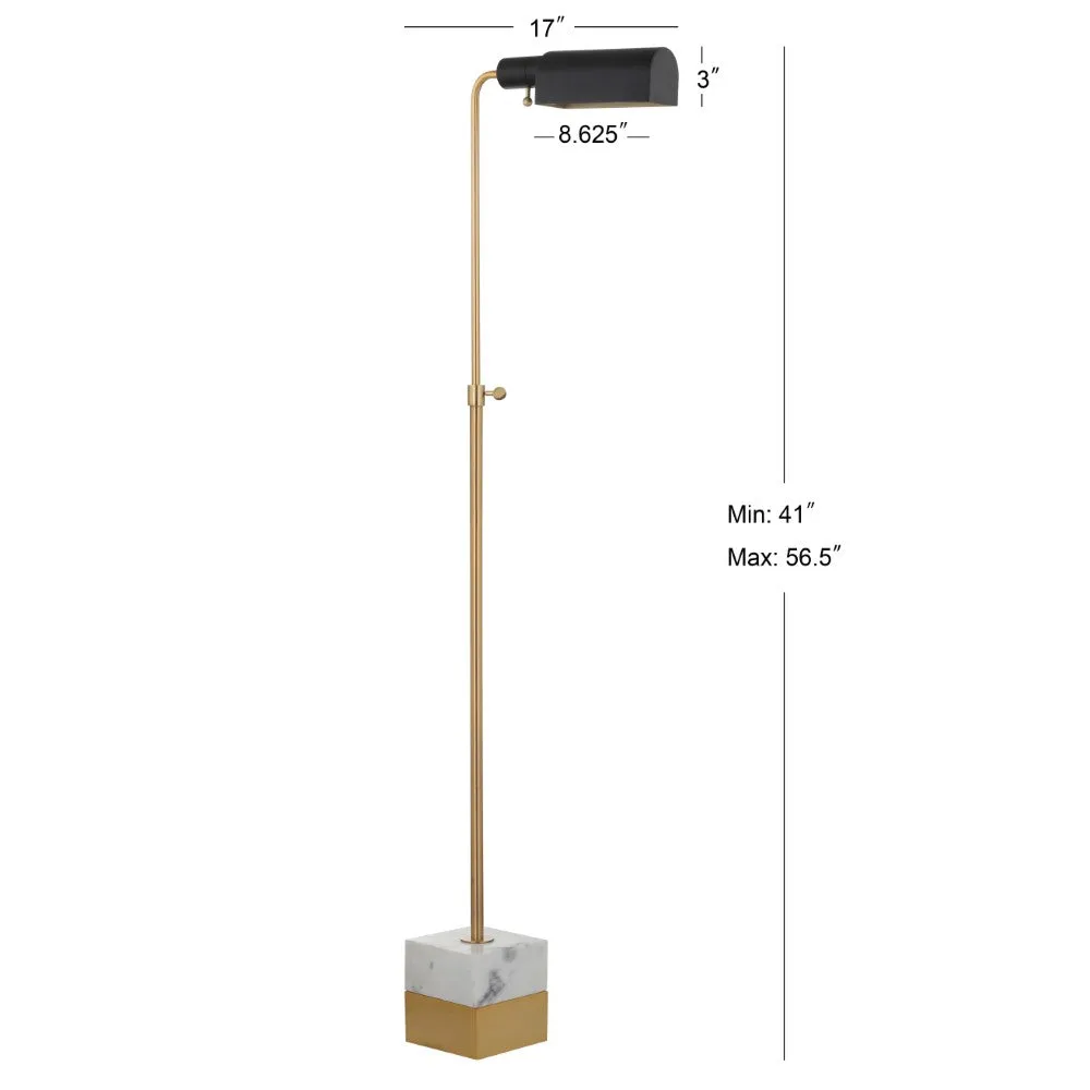 Felix 56.5" Adjustable Brass Library LED Floor Lamp