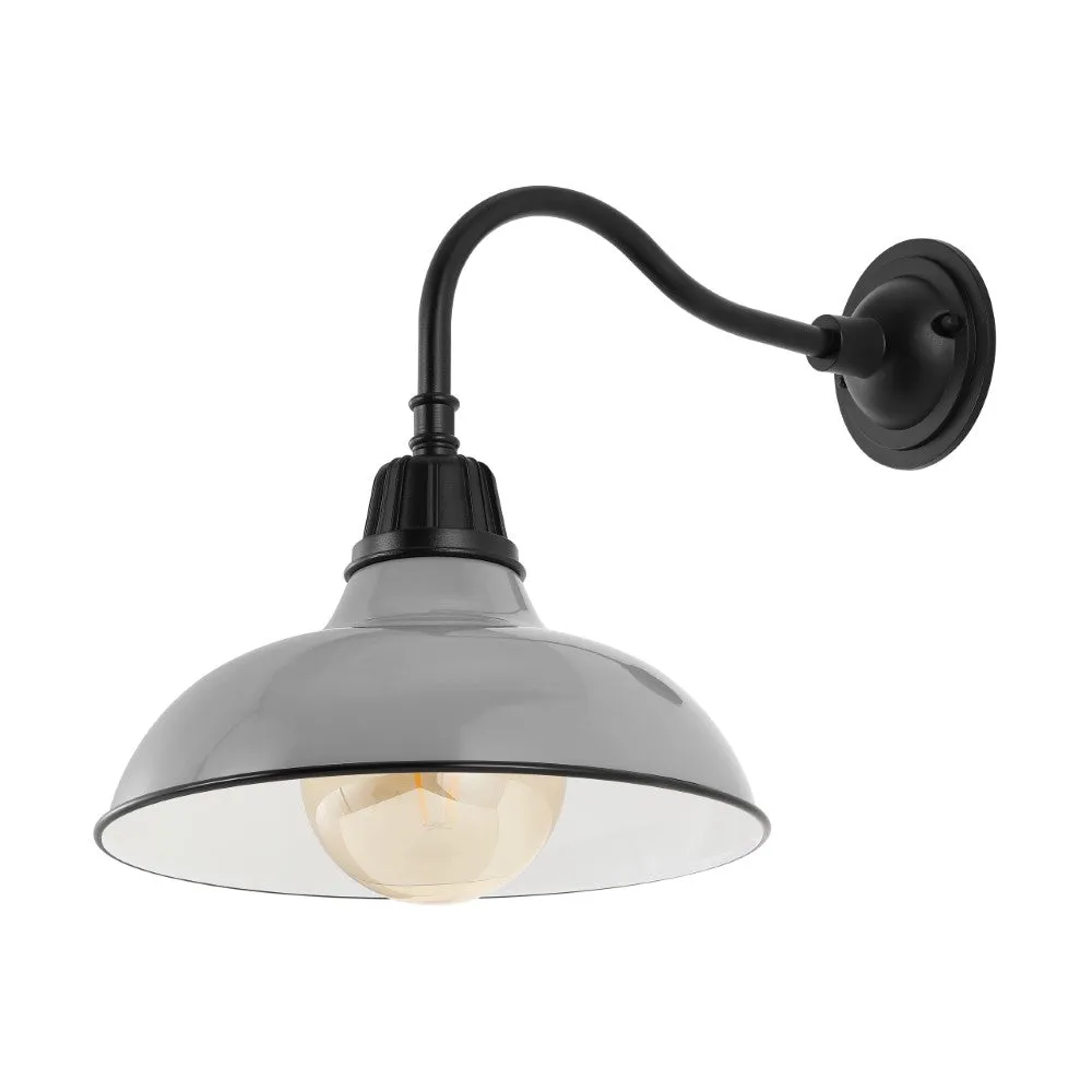 Flynix 12.25" Farmhouse Industrial Indoor/Outdoor Iron LED Gooseneck Arm Outdoor Sconce