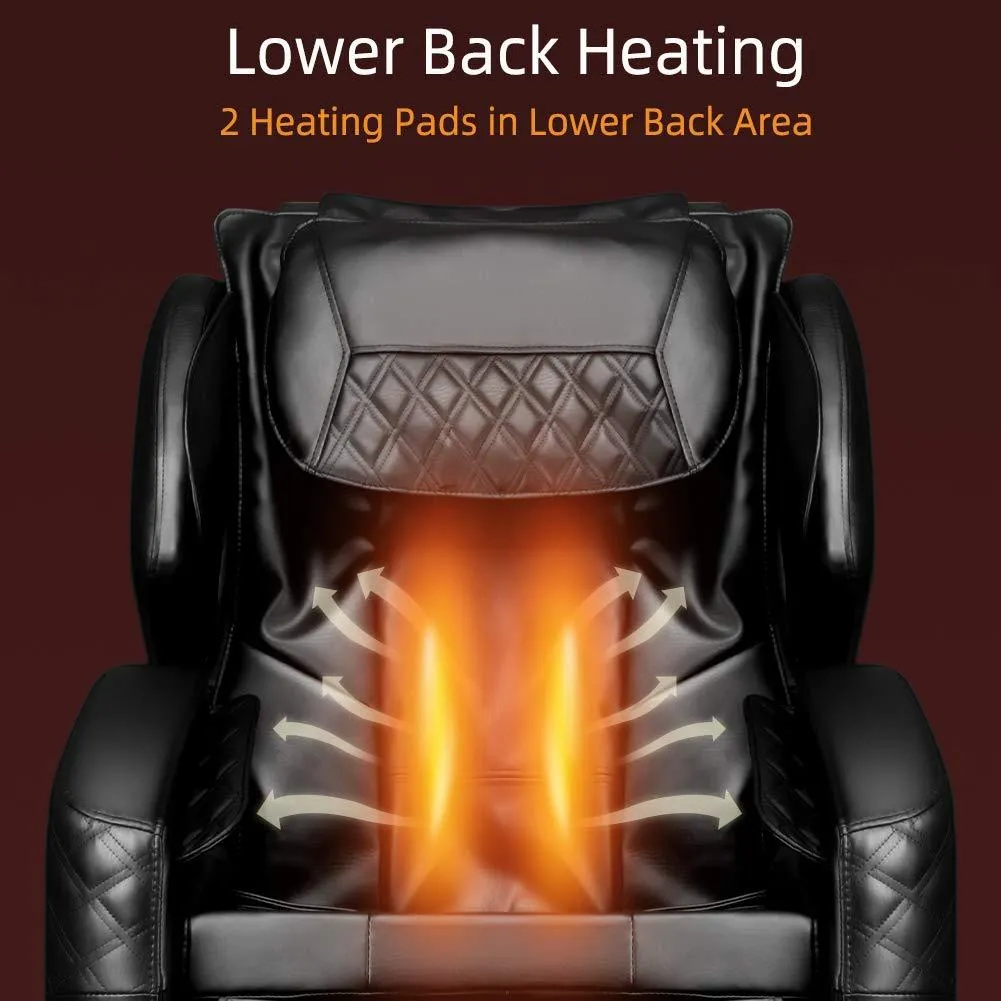 Full Body Massage Chair with Lower-Back Heating, Bluetooth Speaker and Foot Roller