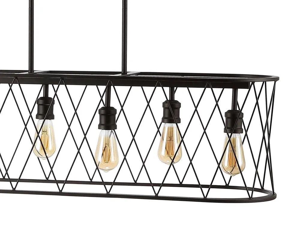 Gardner 37.75" 6-Light Adjustable Iron Farmhouse Rustic LED Dimmable Pendant