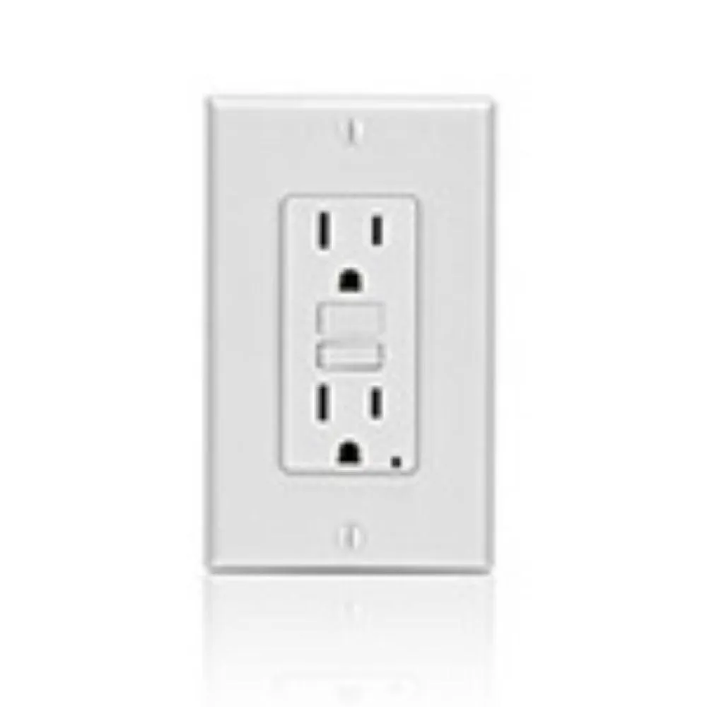 GFNT1-W Leviton 15 Amp, 125 Volt Receptacle/Outlet, 20 Amp Feed-Through, Self-test - White
