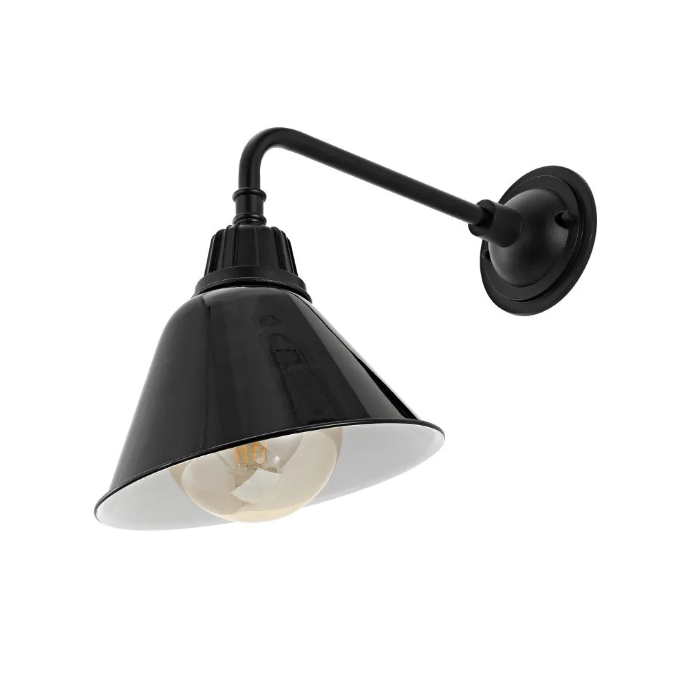 GOALPLUS 9.63"  Farmhouse Industrial Indoor/Outdoor Iron LED Gooseneck Arm Outdoor Sconce