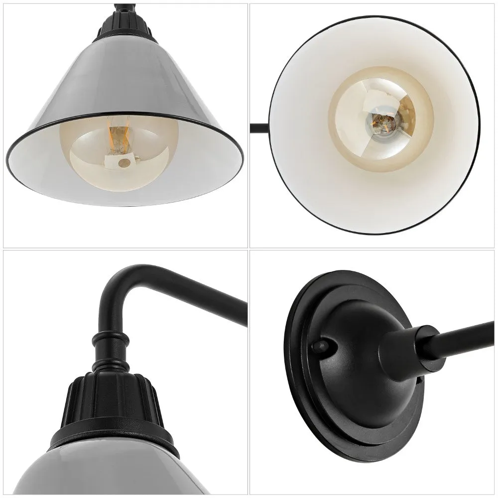 GOALPLUS 9.63"  Farmhouse Industrial Indoor/Outdoor Iron LED Gooseneck Arm Outdoor Sconce
