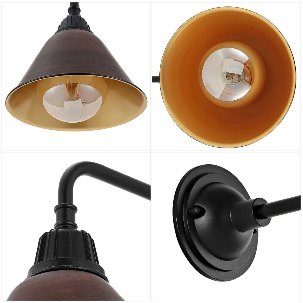 GOALPLUS 9.63"  Farmhouse Industrial Indoor/Outdoor Iron LED Gooseneck Arm Outdoor Sconce