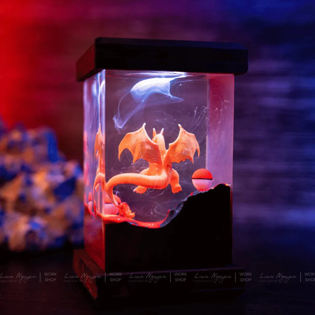 Handmade Pokemon Charizard Night Lamp, for Desk or Bedroom Decoration, Perfect as a Gift