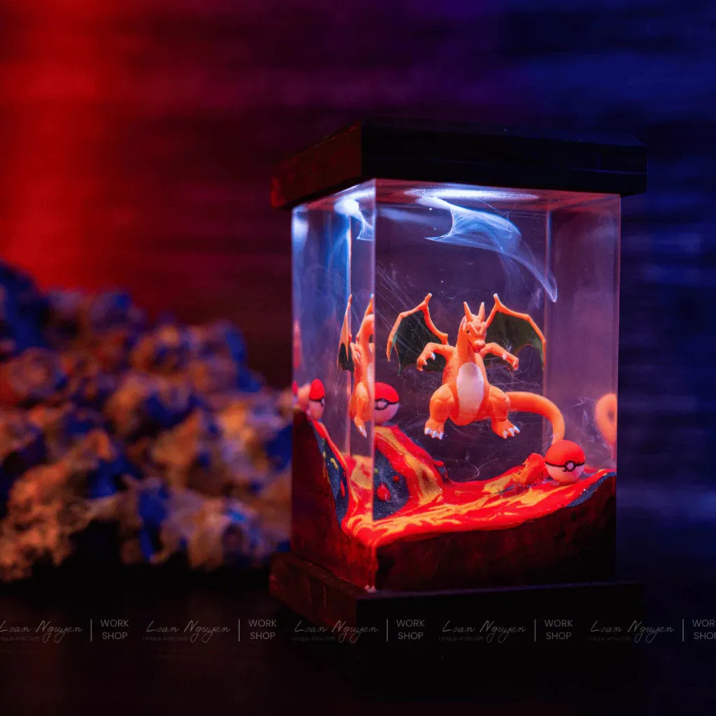 Handmade Pokemon Charizard Night Lamp, for Desk or Bedroom Decoration, Perfect as a Gift