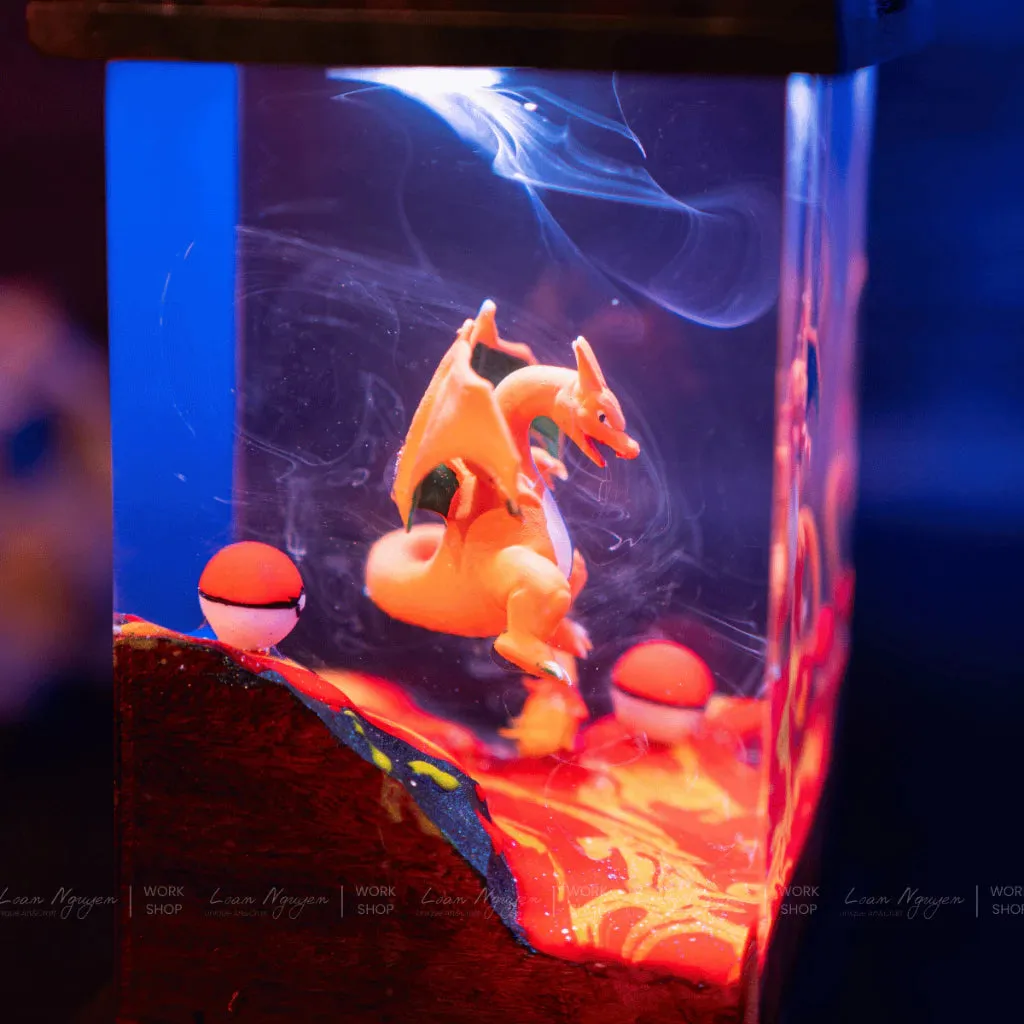 Handmade Pokemon Charizard Night Lamp, for Desk or Bedroom Decoration, Perfect as a Gift