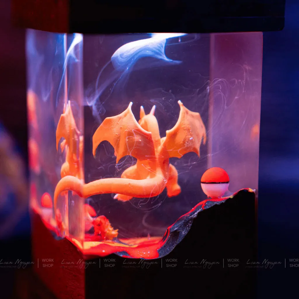 Handmade Pokemon Charizard Night Lamp, for Desk or Bedroom Decoration, Perfect as a Gift