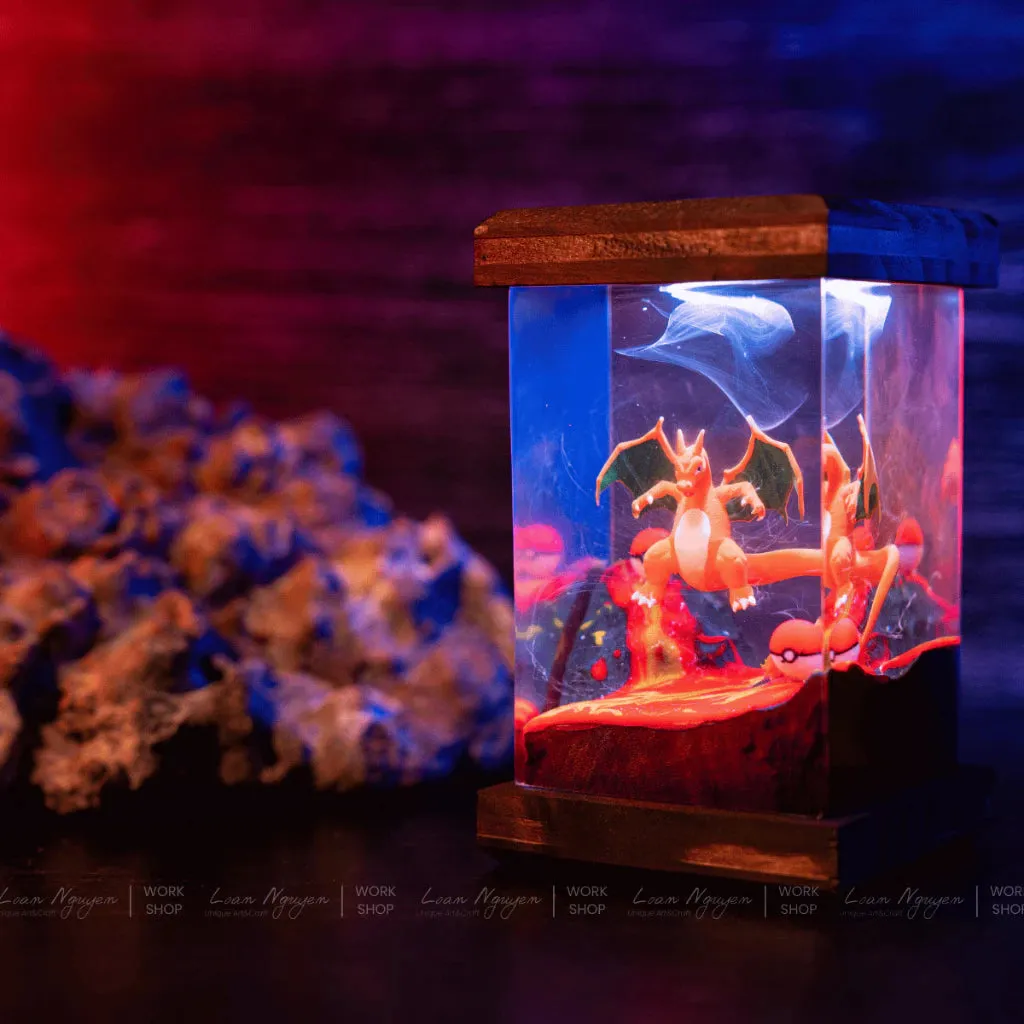 Handmade Pokemon Charizard Night Lamp, for Desk or Bedroom Decoration, Perfect as a Gift