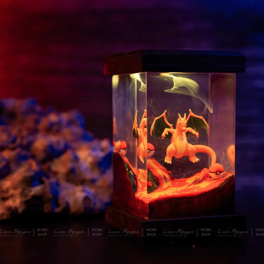 Handmade Pokemon Charizard Night Lamp, for Desk or Bedroom Decoration, Perfect as a Gift