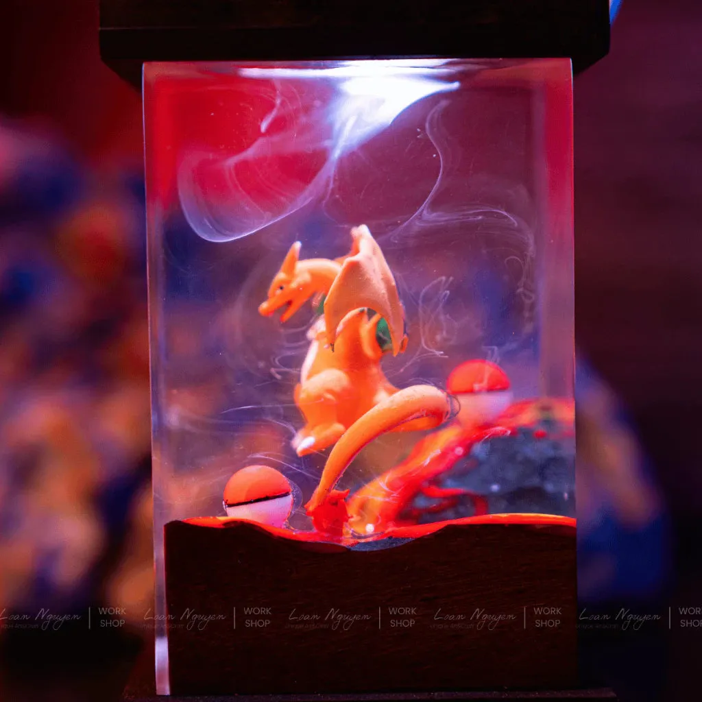 Handmade Pokemon Charizard Night Lamp, for Desk or Bedroom Decoration, Perfect as a Gift