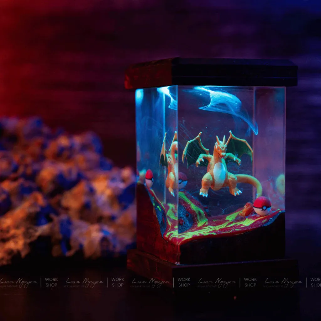 Handmade Pokemon Charizard Night Lamp, for Desk or Bedroom Decoration, Perfect as a Gift