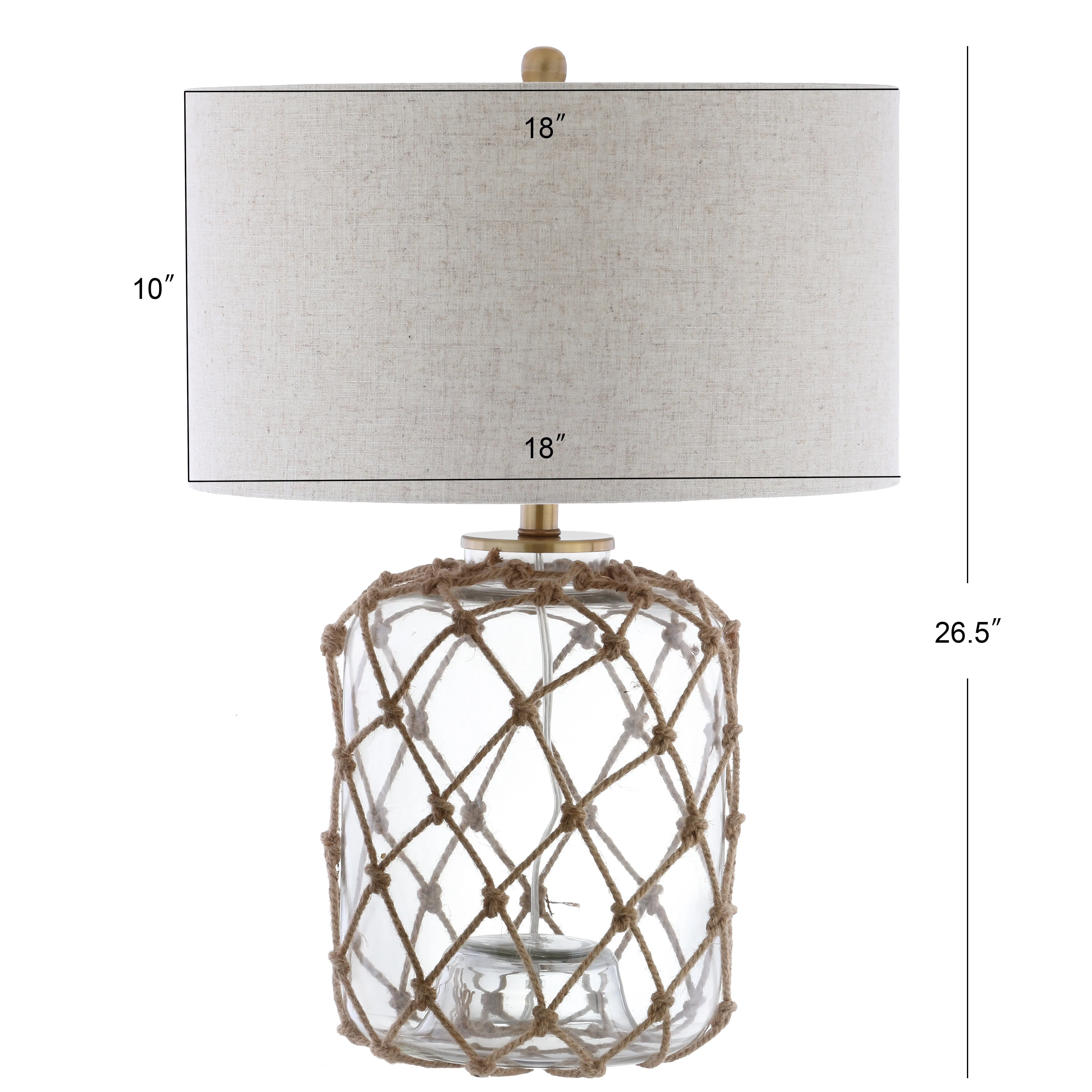 Harley 26.5" Glass and Rope LED Table Lamp